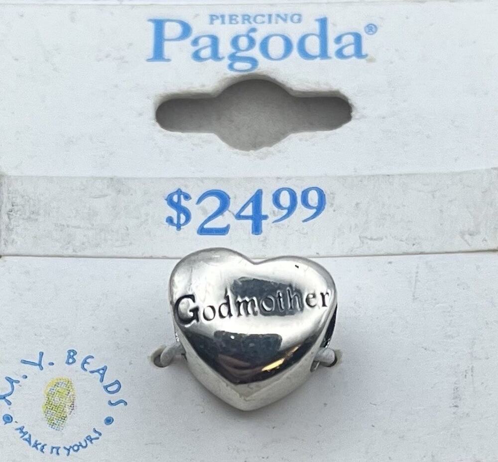 Sterling Silver 925 Godmother Charm Dainty Puffy 3D Heart Pendant Gift Jewelry